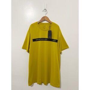 Armani Exchange Men's Mustard Yellow Logo T-Shirt Size XL